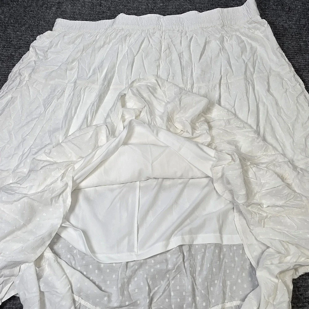 Cato Desert‎ Dream Clip Dot Tiered Maxi Skirt Women's Size 26/28W White NWT